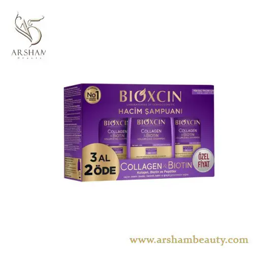 پک کلاژن و بیوتن مو بیوکسین بنفش Bioxcin پک کلاژن و بیوتن مو بیوکسین بنفش Bioxcin